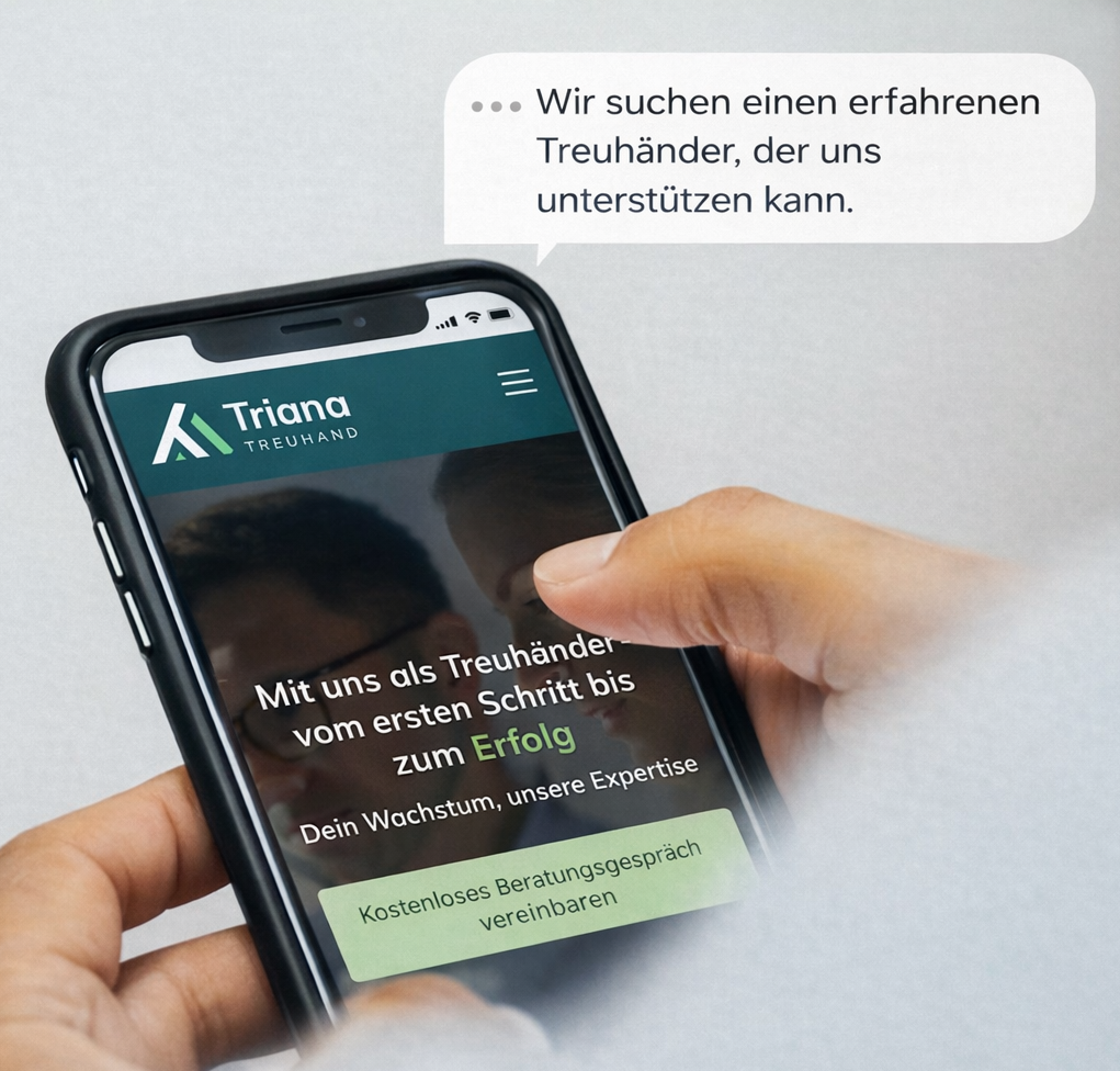 Triana Treuhand on a smartphone